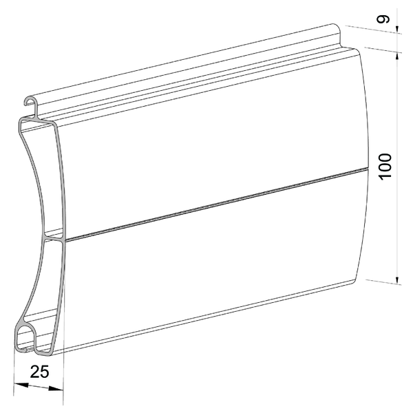 Lame de porte enroulable en aluminium extrudé  